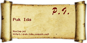 Puk Ida névjegykártya